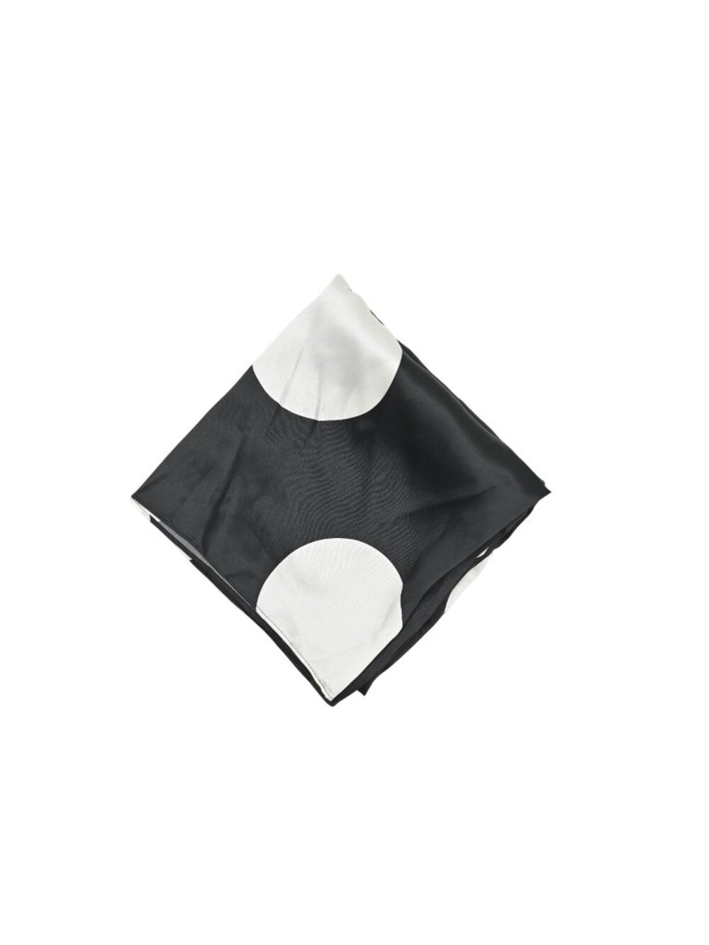 SAME Los Angeles Silk Scarf in XL Black Polka Dot